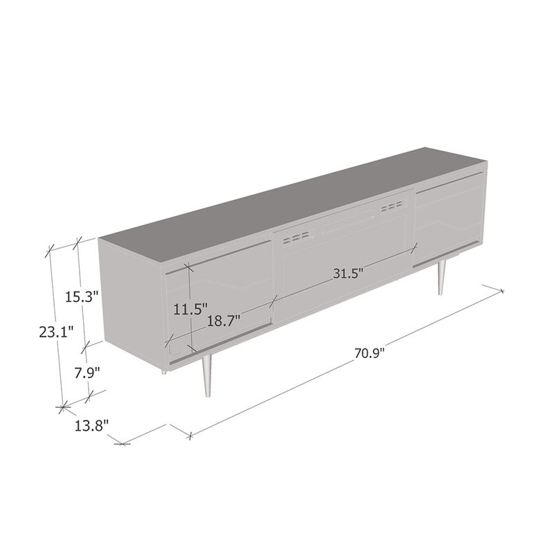 Maze BL-EF Fireplace TV Stand dimensions diagram