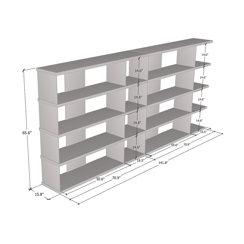 Gravity 2X Bookcase dimensions diagram