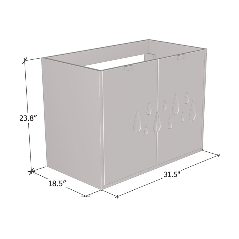 Teardrop 2D 80 Floating Bathroom Vanity dimensions diagram