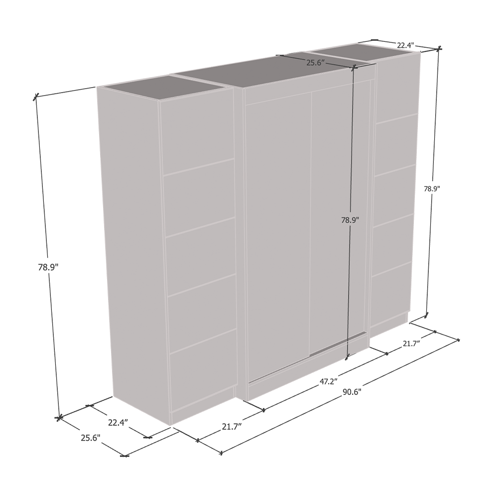 Aria 2D120-EXEX Wardrobe with 2 Mirrors - Meble Furniture