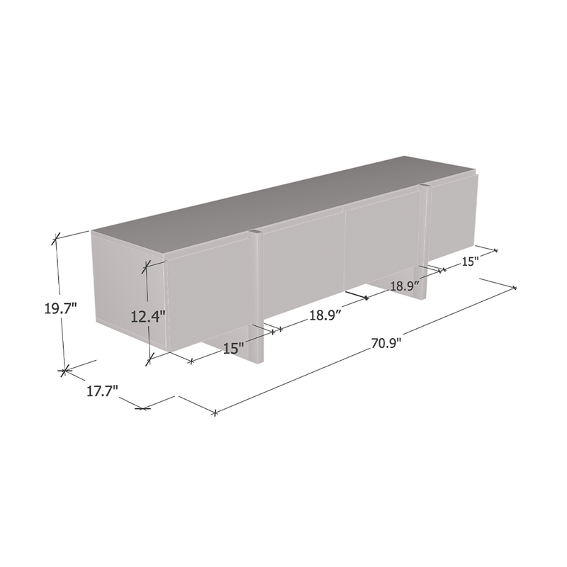 Kinzie 180 TV Stand dimensions diagram