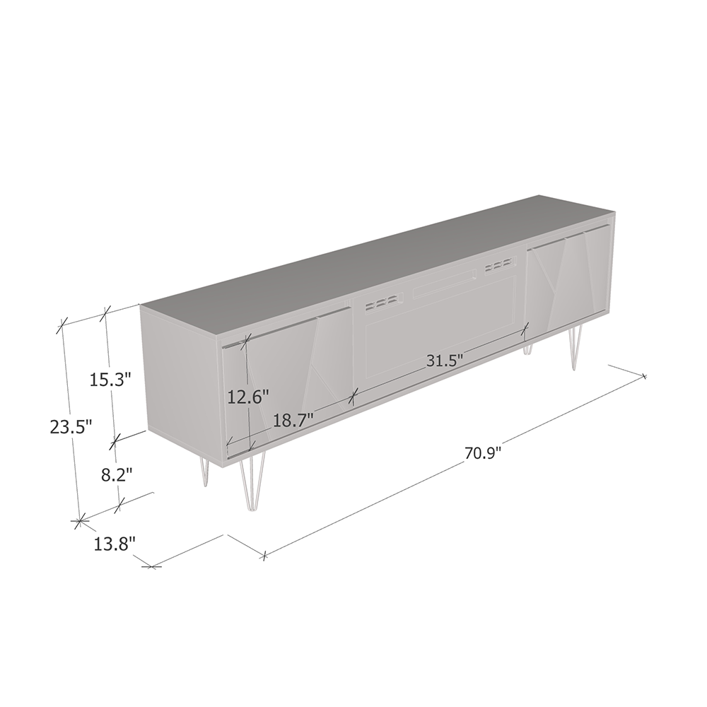 Haifa BL-EF Fireplace TV Stand - Meble Furniture