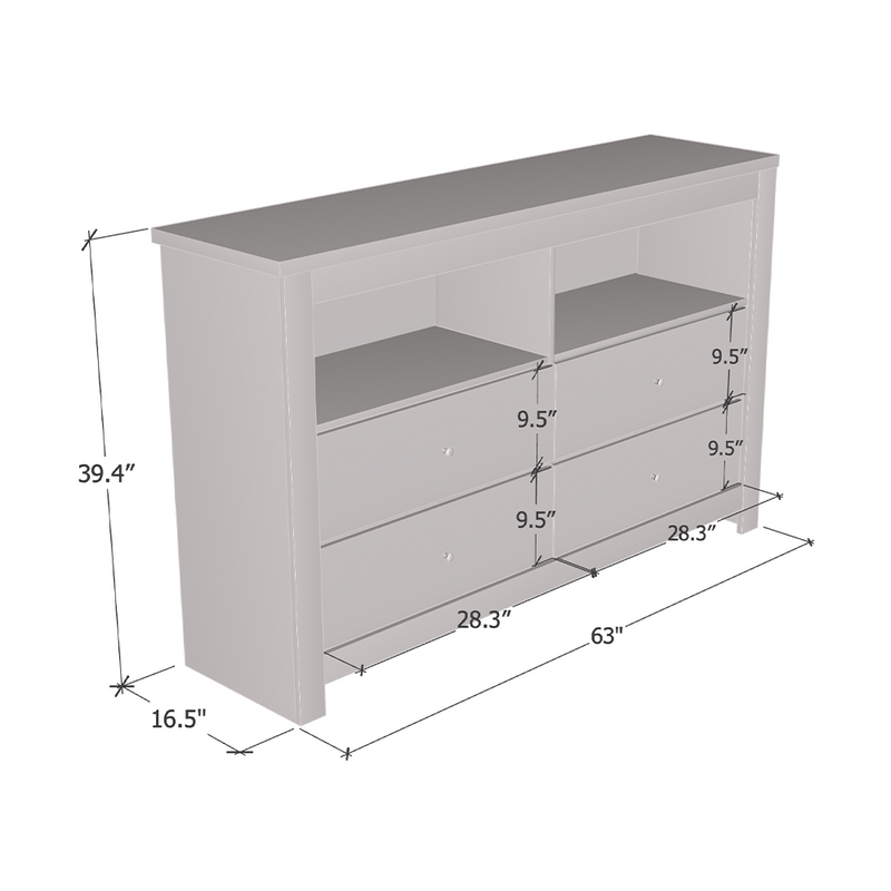 Kansas 4S Wide TV Stand dimensions diagram