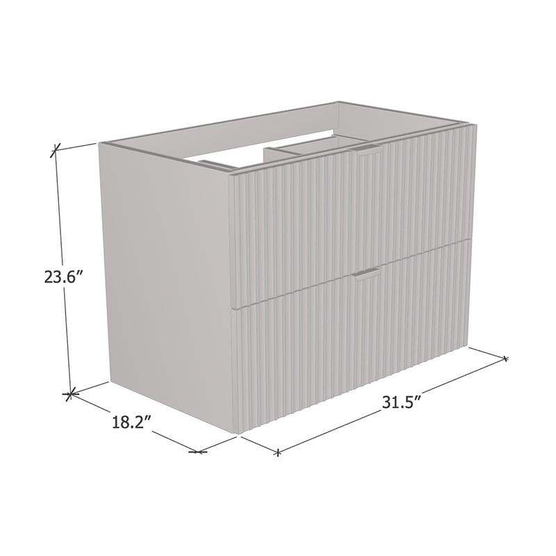 Nicole 2S 80 Floating Bathroom Vanity dimensions diagram