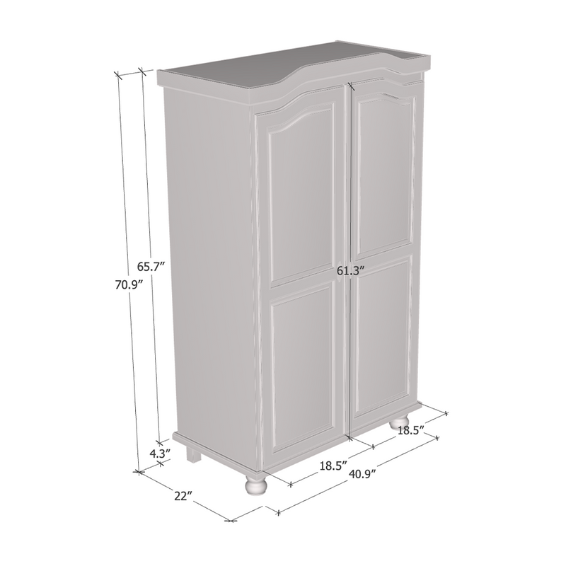 Hedda Solid Wood Wardrobe dimensions diagram