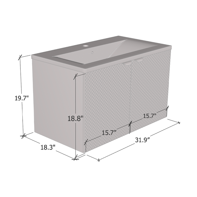 Bali 04 Bathroom Vanity dimensions diagram