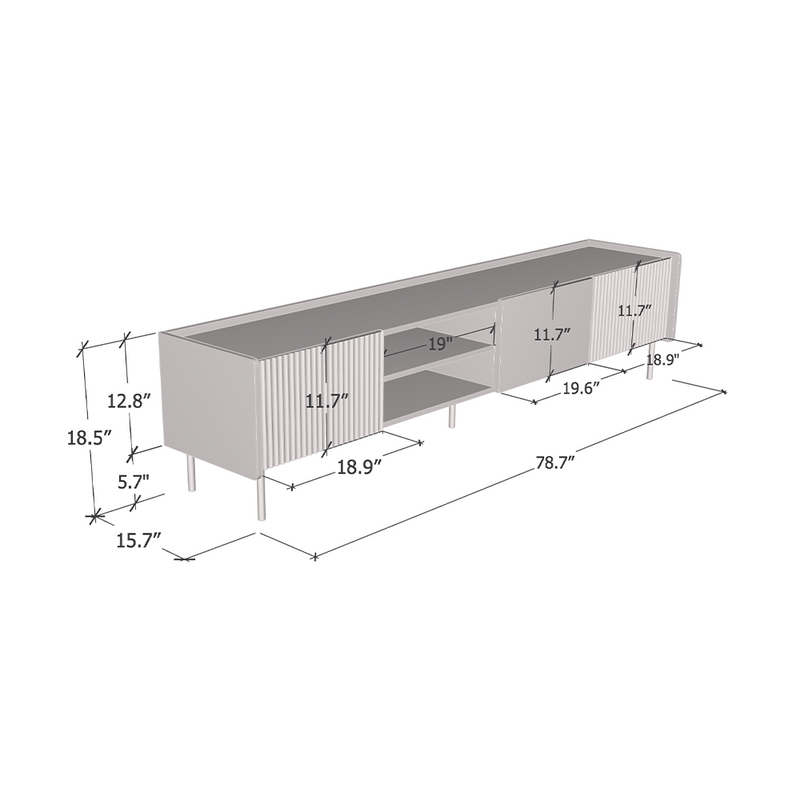 Brandy 3D TV Stand dimensions diagram