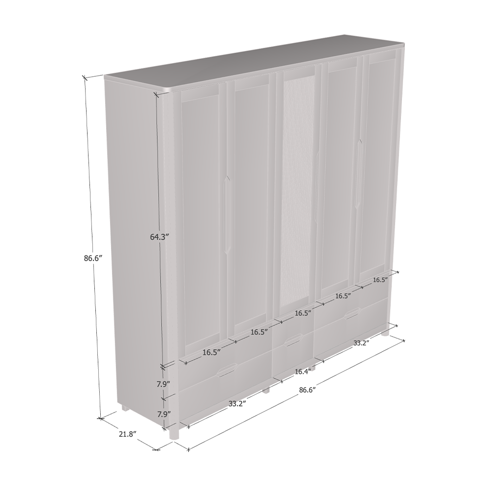 Nest 5D Solid Wood Wardrobe