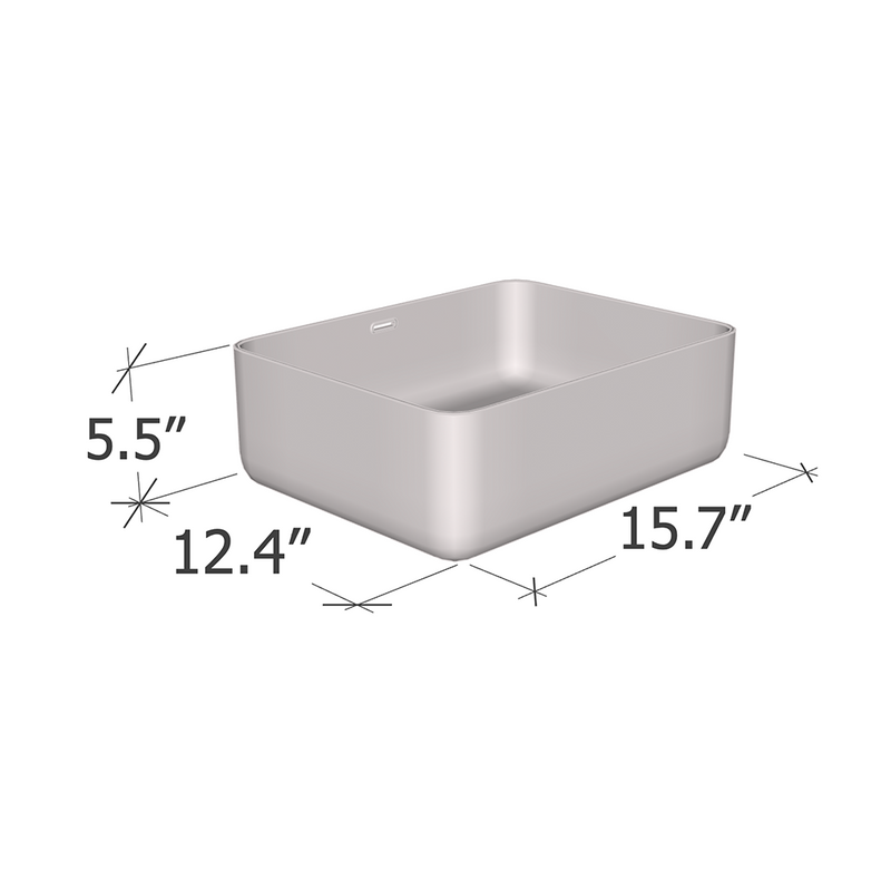 16 Inch Ceramic Vessel Sink dimensions diagram
