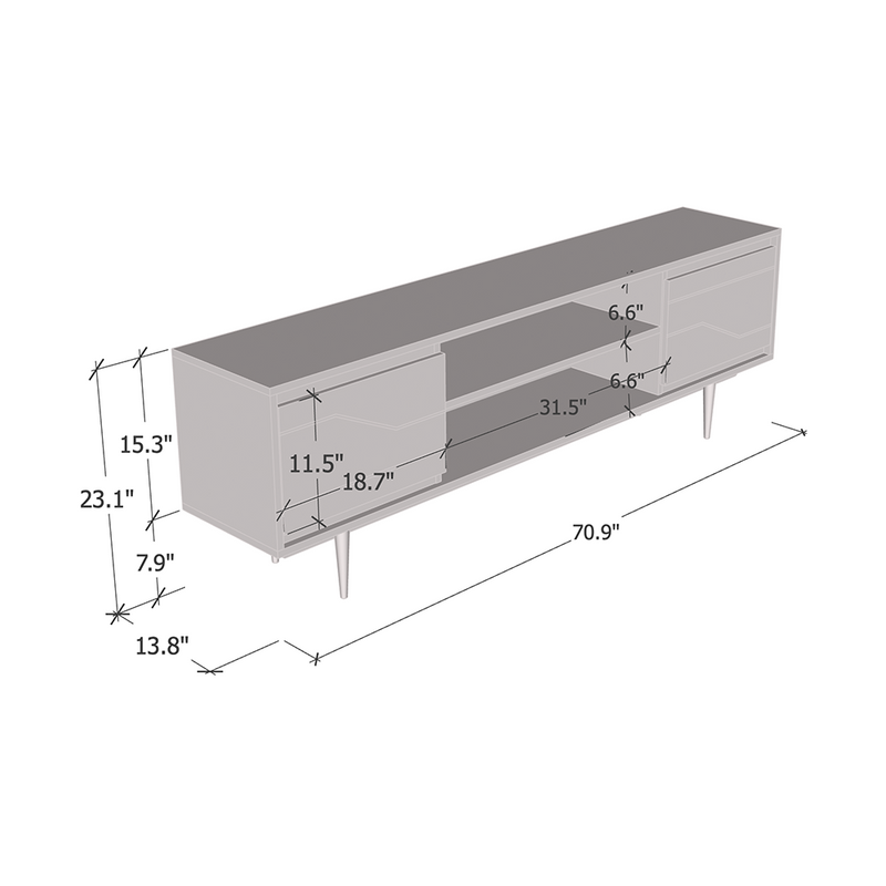 Maze TV Stand dimensions diagram