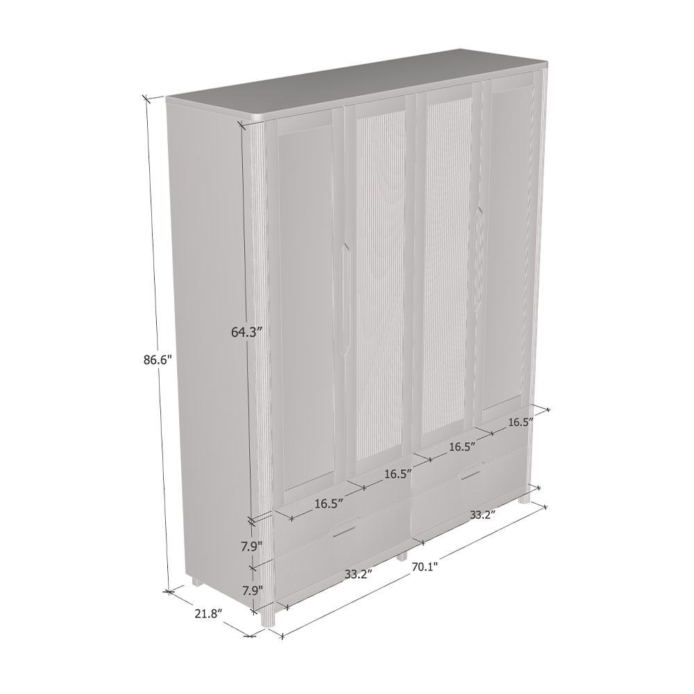 Nest 4D Solid Wood Wardrobe