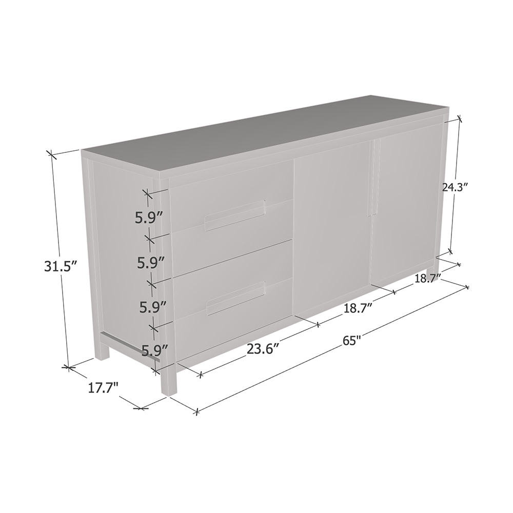 Nature 2D Solid Wood Sideboard