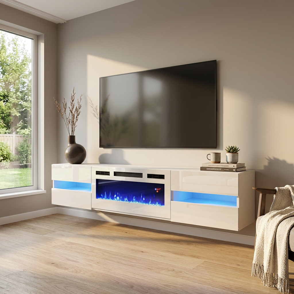 Metro WH-EF Floating Fireplace TV Stand