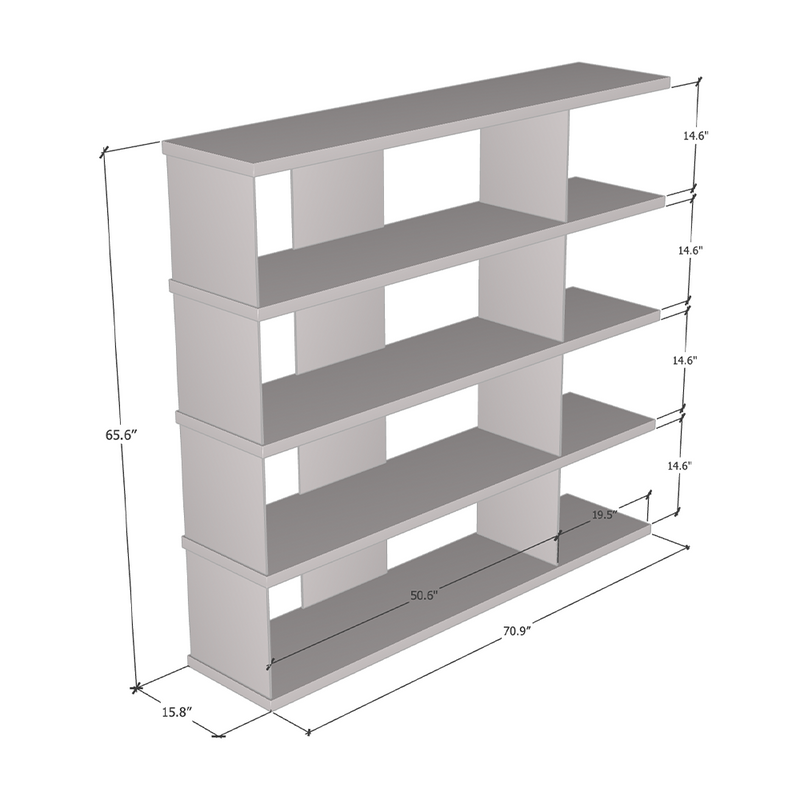 Gravity Bookcase dimensions diagram