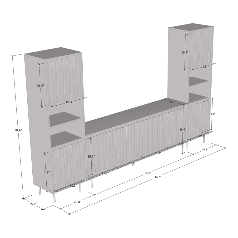 Swing 190 SB-BK-BK Entertainment Center - Meble Furniture