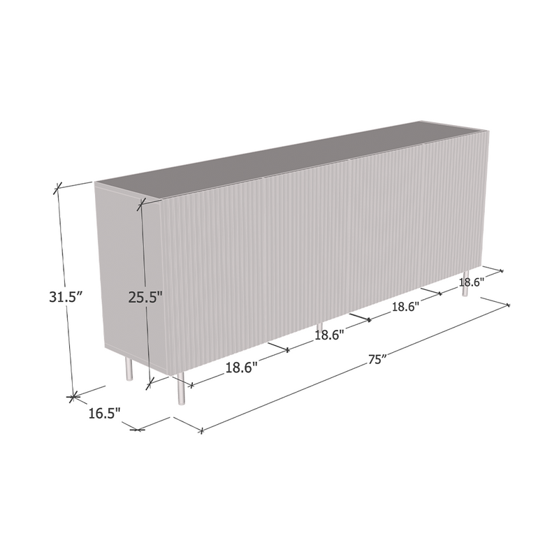 Pafos 4D-C Sideboard dimensions diagram