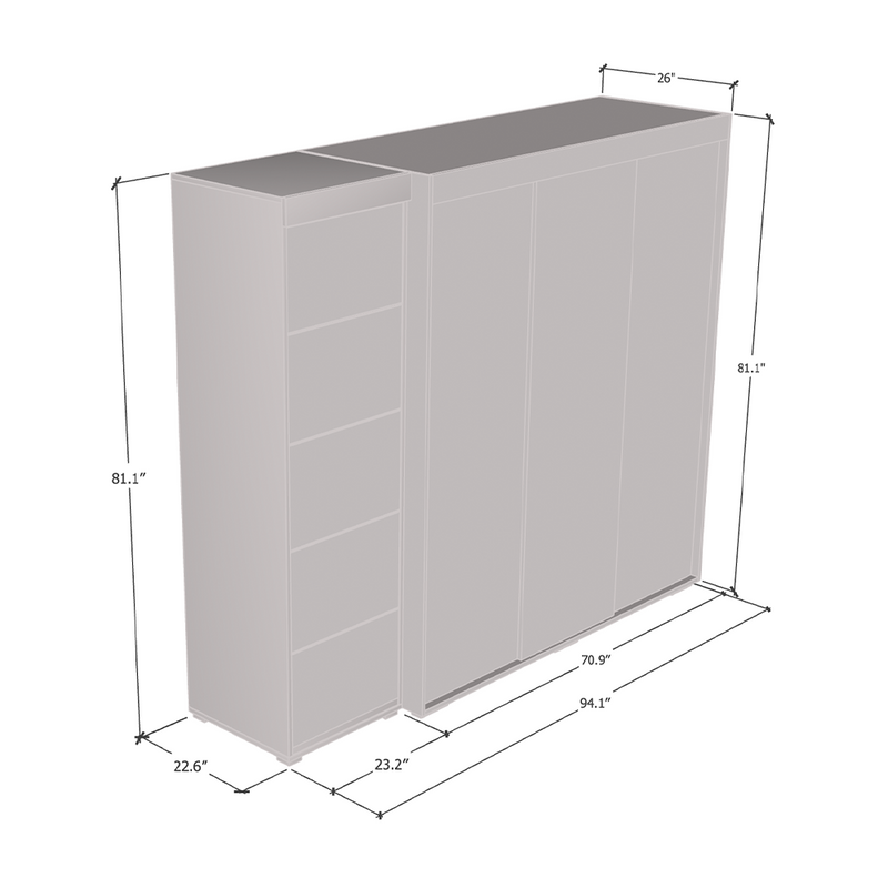 Aria 3D-EX Wardrobe dimensions diagram