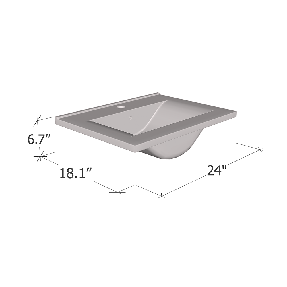 24 Inch Ceramic Drop In Sink - Meble Furniture