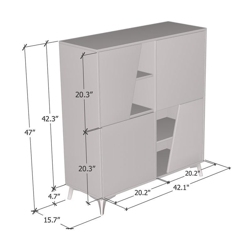 Kwadrat Sideboard 4D dimensions diagram