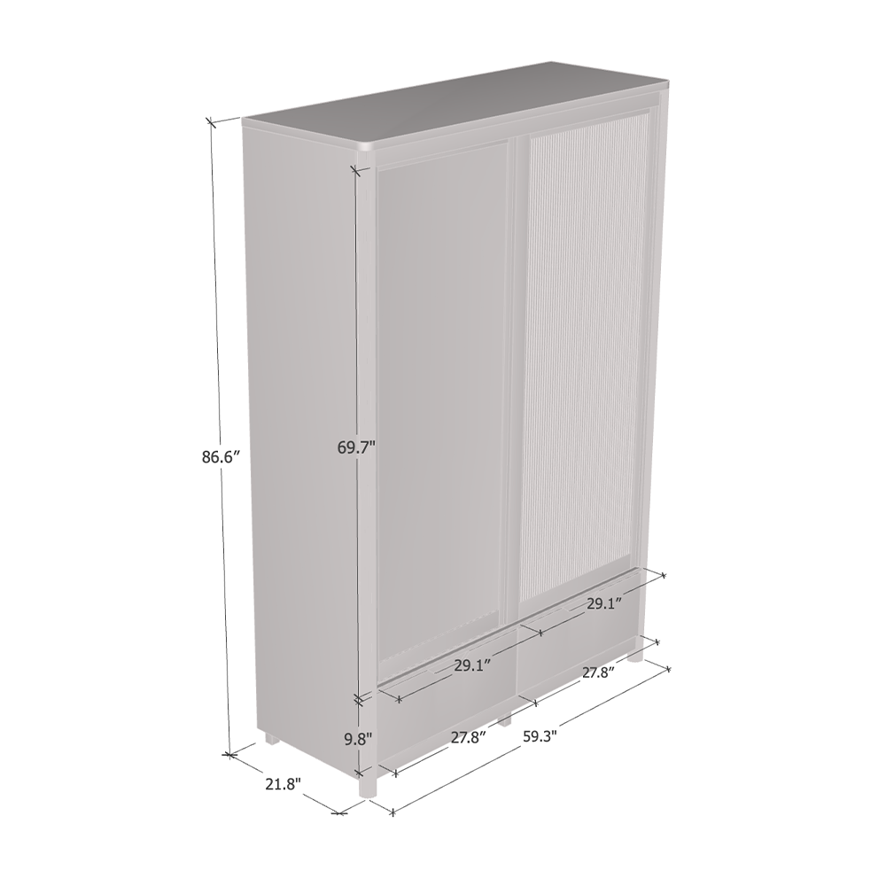Nest 2D Solid Wood Wardrobe