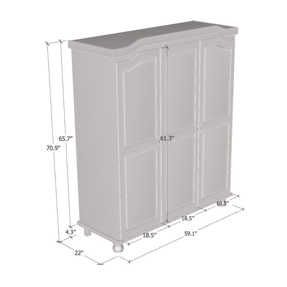 Bastian Solid Wood Wardrobe