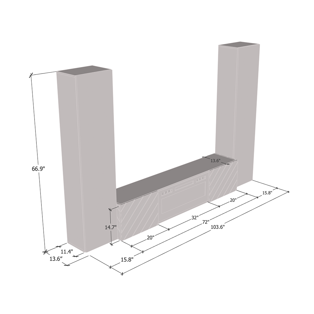 Luxe BL-EF Floating Fireplace Entertainment Center - Meble Furniture