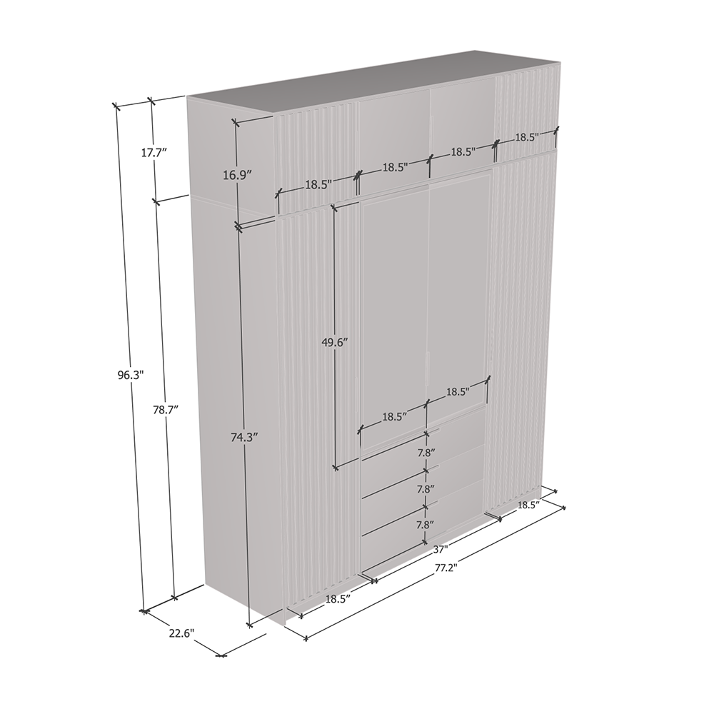 Bali Lux 4D Wardrobe with Extension