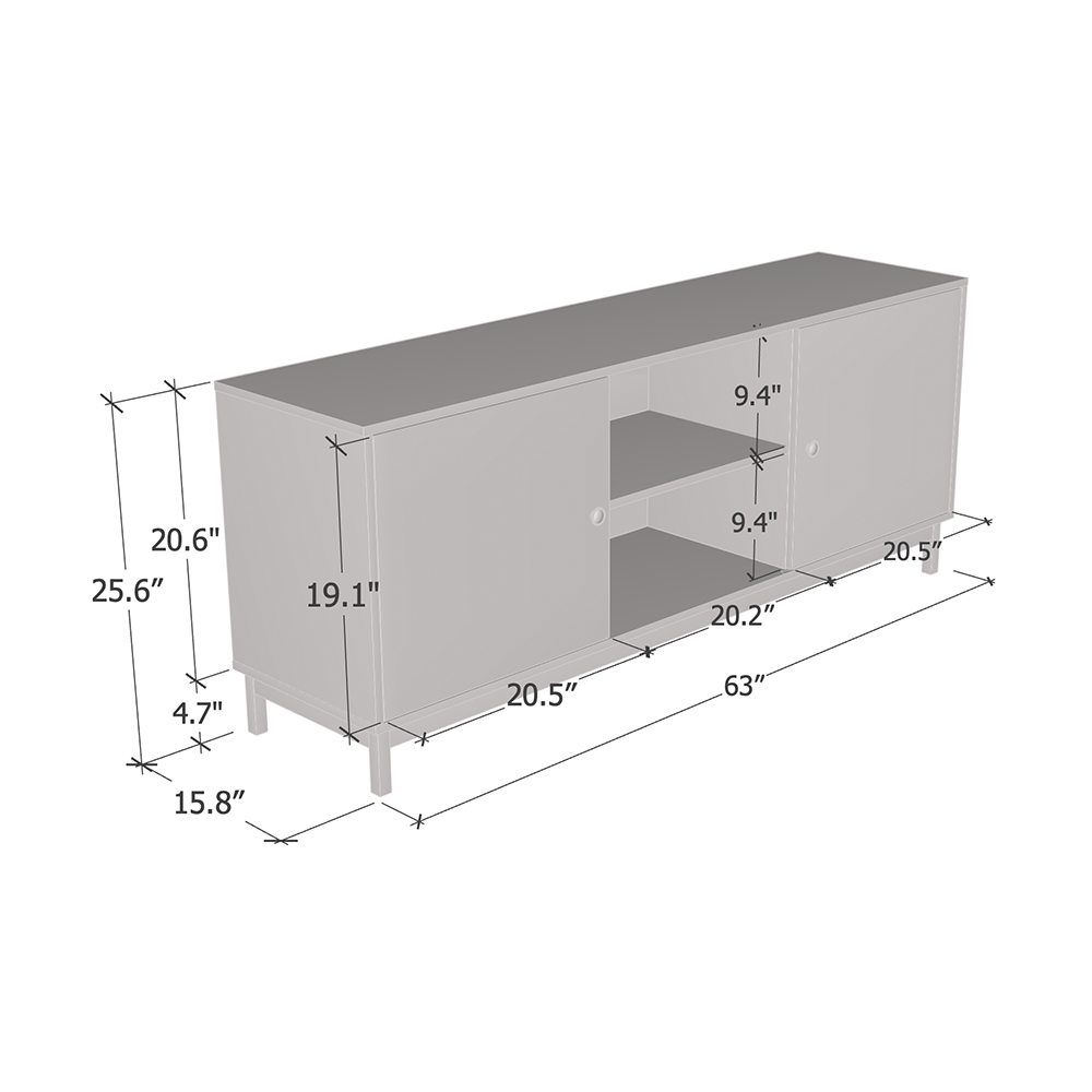 Essencia 2D Solid Wood TV Stand
