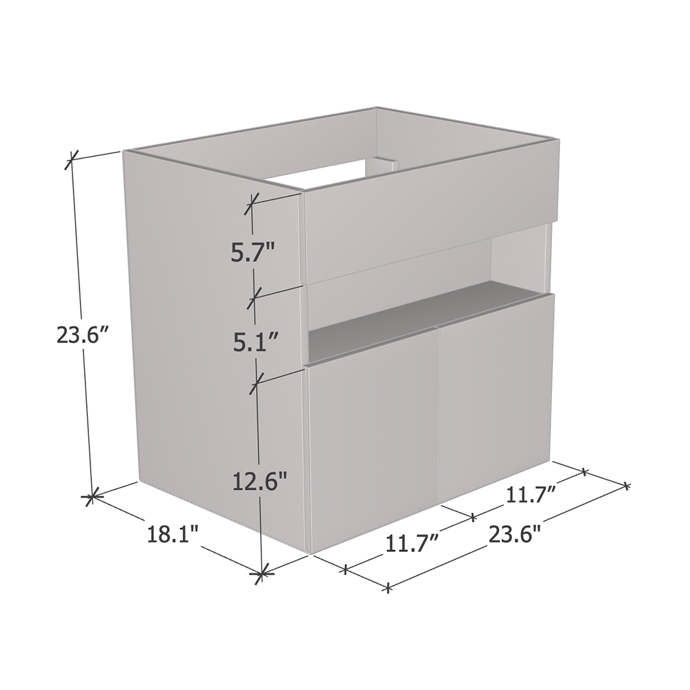 Laguna 2D 60 Floating Bathroom Vanity - Meble Furniture