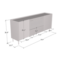 Brandy 180 WH-EF Fireplace Sideboard - Meble Furniture