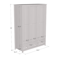 Topazio 3D2S Solid Wood Wardrobe
