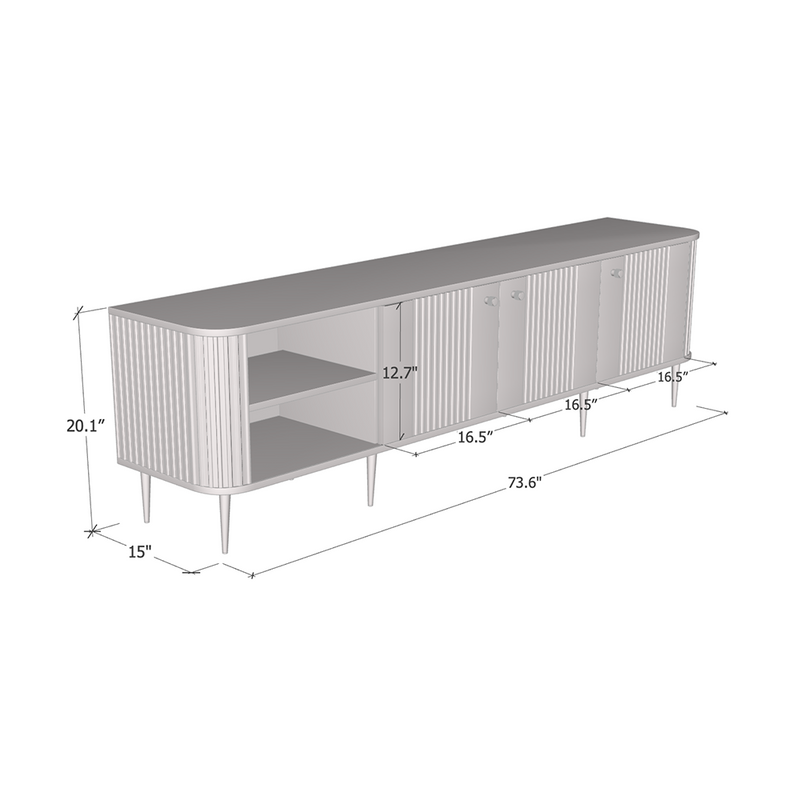 Elena 3D1W 187 TV Stand dimensions diagram