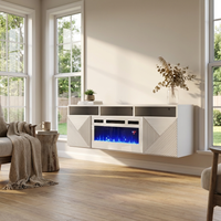 Giza WH-EF Floating Fireplace TV Stand