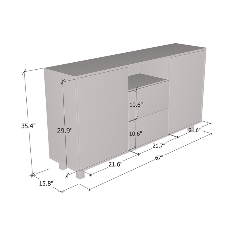 Apus 2D2S Sideboard dimensions diagram