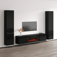 Cali BL-EF Floating Fireplace Entertainment Center - Meble Furniture