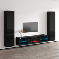 Lima BL-EF Floating Fireplace Entertainment Center - Meble Furniture