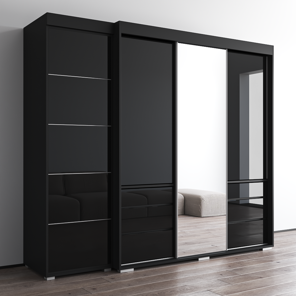 Monaco 3D-EX Wardrobe with 1 Mirror - Meble Furniture