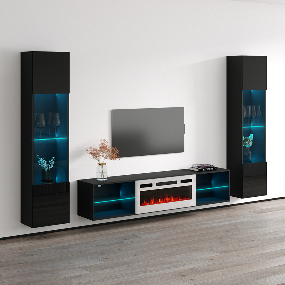 Lima WH-EF Floating Fireplace Entertainment Center - Meble Furniture