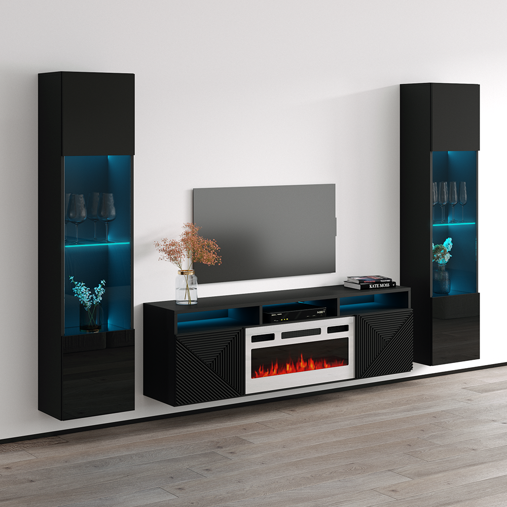 Giza WH-EF Floating Fireplace Entertainment Center - Meble Furniture