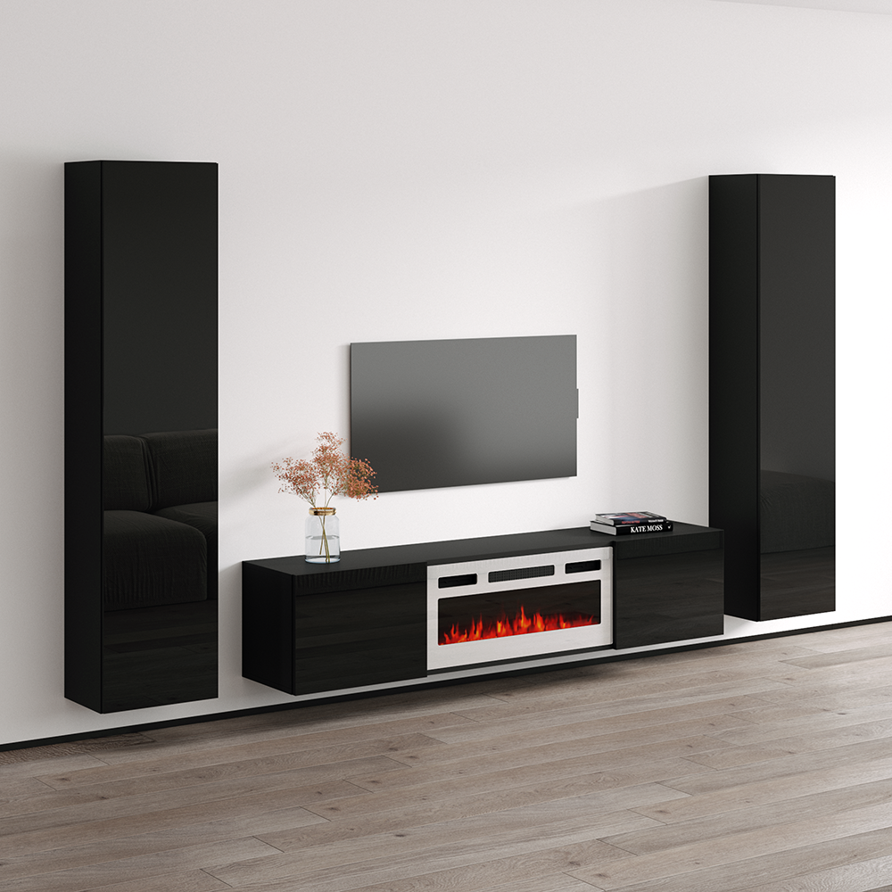 Cali WH-EF Floating Fireplace Entertainment Center - Meble Furniture