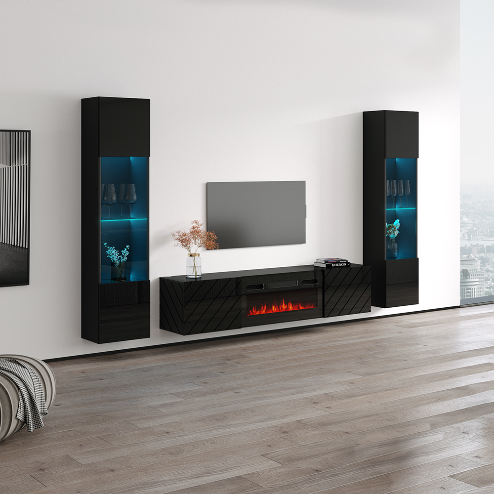 Luxe BL-EF Floating Fireplace Entertainment Center - Meble Furniture