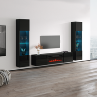 Cali BL-EF Floating Fireplace Entertainment Center - Meble Furniture
