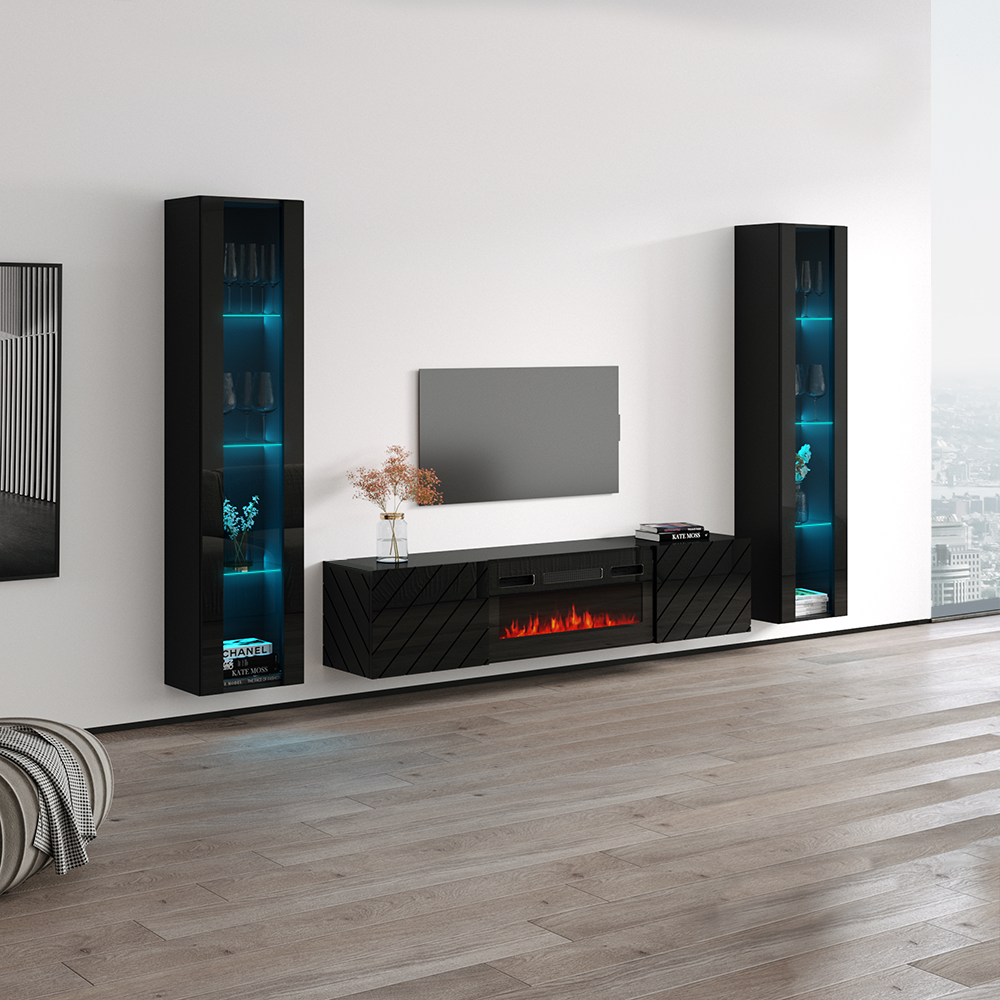 Luxe BL-EF Floating Fireplace Entertainment Center - Meble Furniture