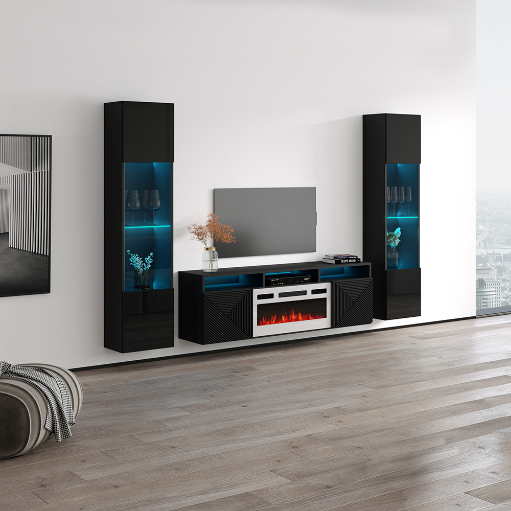 Giza WH-EF Floating Fireplace Entertainment Center - Meble Furniture