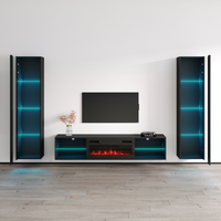Lima BL-EF Floating Fireplace Entertainment Center - Meble Furniture