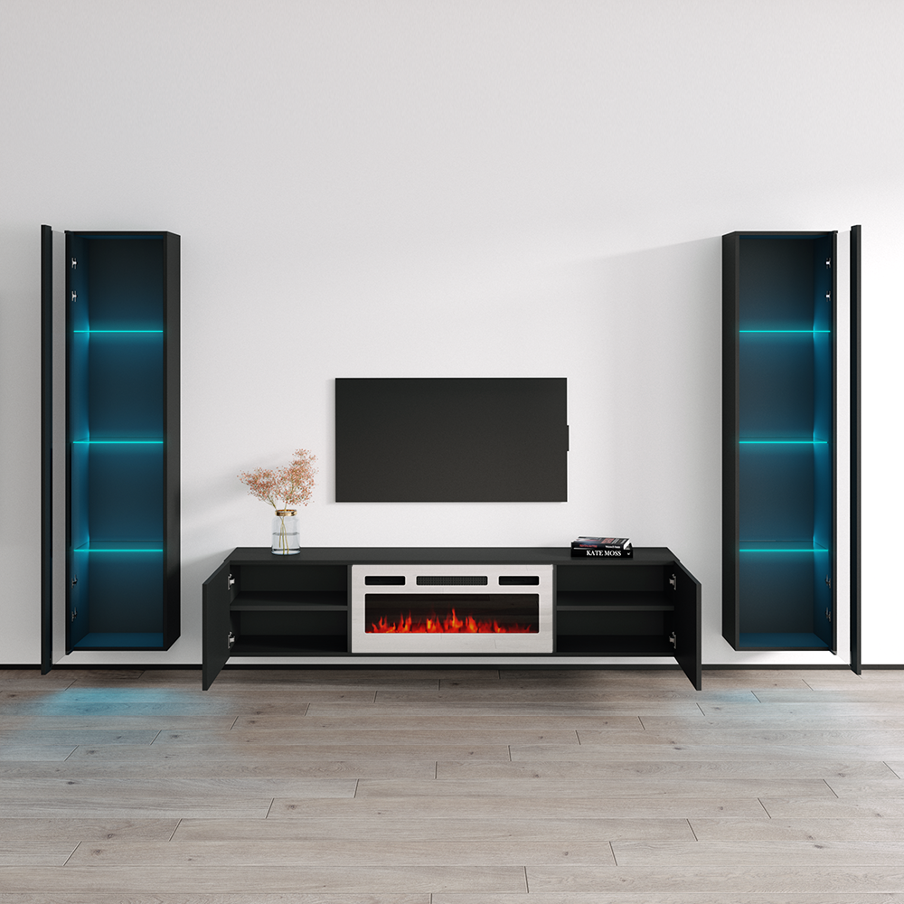 Cali WH-EF Floating Fireplace Entertainment Center - Meble Furniture