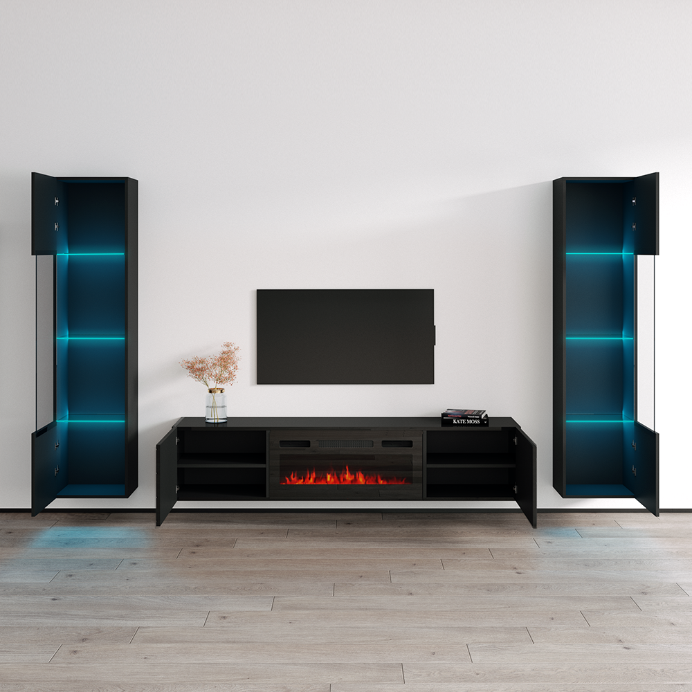 Luxe BL-EF Floating Fireplace Entertainment Center - Meble Furniture