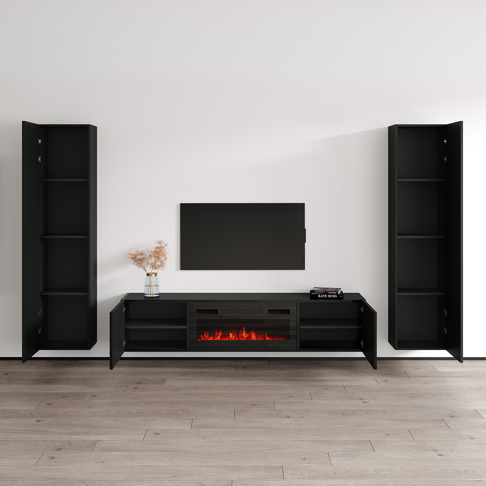 Luxe BL-EF Floating Fireplace Entertainment Center - Meble Furniture