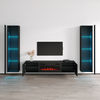 Cali BL-EF Floating Fireplace Entertainment Center - Meble Furniture