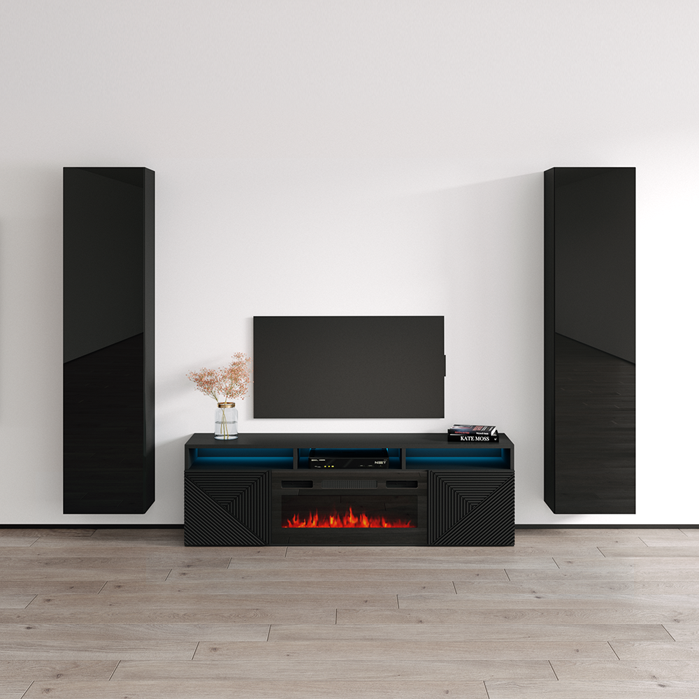 Giza BL-EF Floating Fireplace Entertainment Center - Meble Furniture